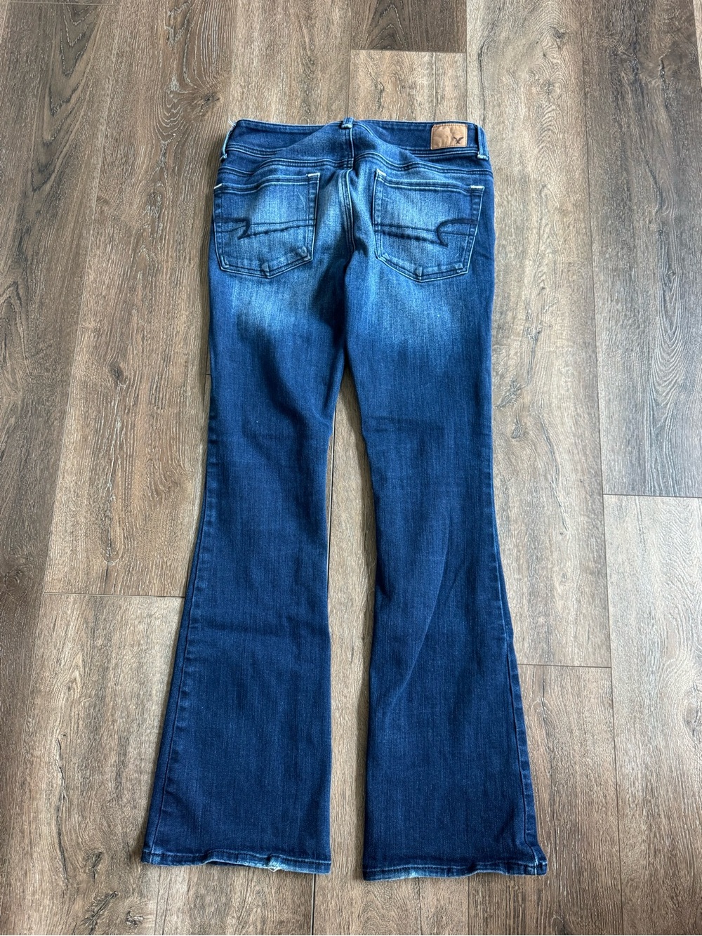 American Eagle Outfitters Y2K Dark Blue Flare Bootcut Jeans Women’s Size 6 - Picture 7 of 9